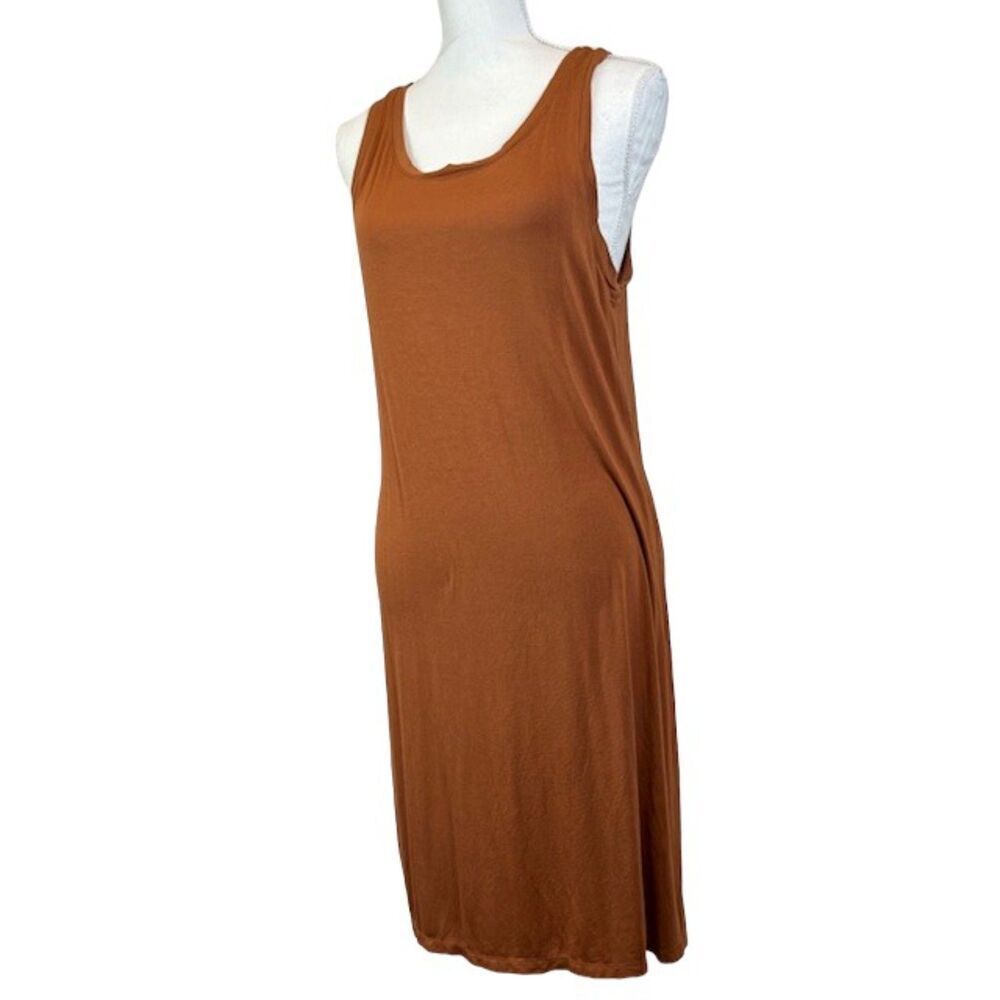 Daily Ritual Stretchy Tank Midi‎ Dress Pumpkin Rust Sleeveless Size Large